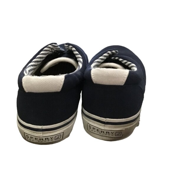 SPERRY- MENS NAVY TOP SIDER SLIP ON LACELESS SNEAKER SHOE SIZE 11.5 - Picture 5 of 9